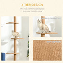 Albero Tiragraffi per Gatti 43x27x228-260 cm con Fissaggi oa Soffitto Marrone