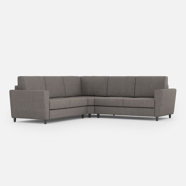 Divano Angolare 5 Posti 248x248x85 cm Yasel in Tessuto Grigio acquista