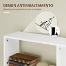 Libreria Asimmetrica a S a 5 Livelli 80x24x159 cm in Legno Bianco   