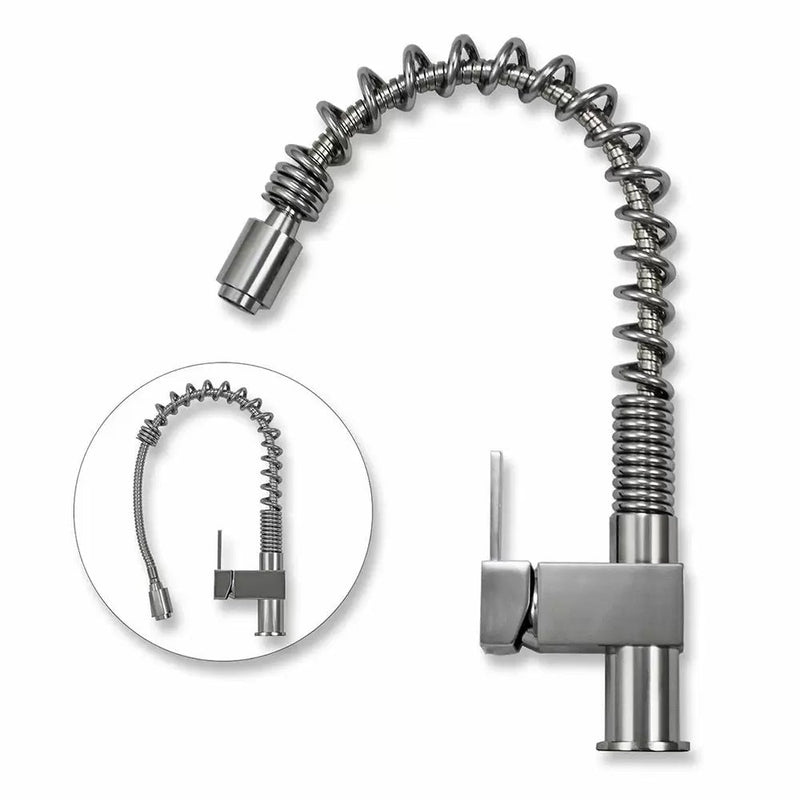 Lavello Cucina 1 Vasca e Mezza 105x50 cm in Acciaio Inox con Rubinetto Rainbow