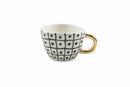 Set 6 Tazzine da Caffè Ø7x5 cm in Gres Villa d'Este Home Tivoli Masai Nero e Bianco