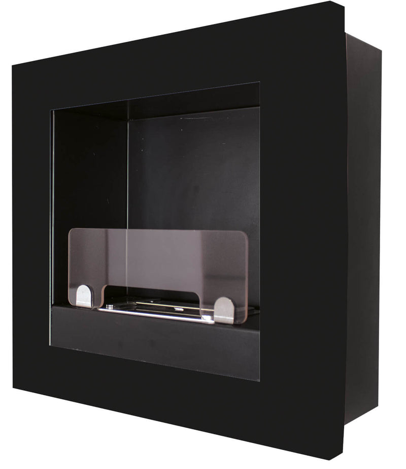 Camino a Bioetanolo da Parete 45x45 cm Karlsen Asolo Nero