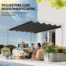 Telo di Ricambio per Pergola da Giardino 3,5x2,6m in Poliestere Grigio Scuro