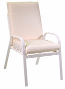 Set da Giardino Tavolo e 6 Sedie in Acciaio Ruston Bianco e Crema