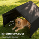 Cuccia per Cani Tutte le Taglie 125x110x93 cm da Esterno in Tessuto Oxford Nero      