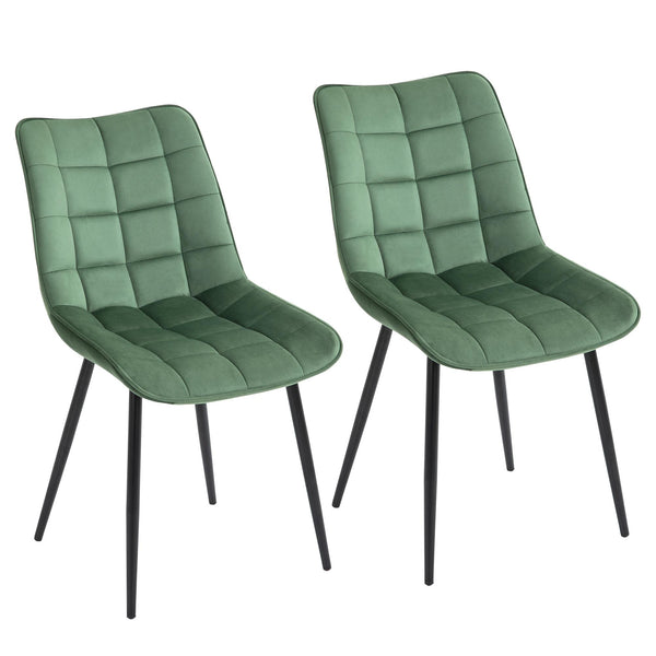 Set mit 2 gepolsterten Stühlen 46 x 58,5 x 85,5 cm in grünem Samtstoff online
