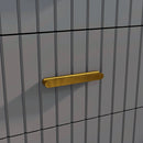 Cassettiera 3 Cassetti Design Moderno 60x40x71,5 cm in Legno e Alluminio Oro e Grigio Scuro 