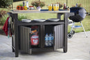 Tavolino da Giardino per Barbecue con Ruote 134x89,6x51,7 in Resina Keter Unity XL  Antracite