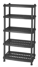 Scaffale 5 Ripiani 40x80x188 cm in Resina Nero