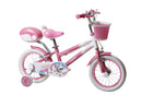 Bicicletta per Bambine Unicorn 16 Pollici con Stabilizzatori Bauletto e Cestino Rosa Rosa  