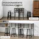 Set 2 Tavoli Alti 100x40x90 cm e 4 Sgabelli Grigio