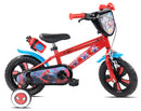 Bicicletta per Bambini 12" Marvel Spiderman Freno Caliper e Stabilizzatori in Acciaio Hi-Ten Rosso