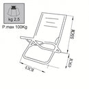 Spiaggina Steel Oxford 49x43x32/55h cm in Acciaio Vari Colori