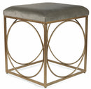 Sgabello Quadrato 40x40x46 cm in Ferro e Velluto Soriani Tortora