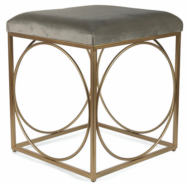 online Quadratischer Hocker 40x40x46 cm aus Eisen und Tortora Soriani Samt