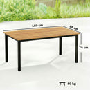 Tavolo da Giardino Rettangolare 180x86x74 cm per 6-8 Persone in Legno di Larice      