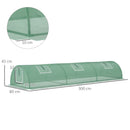Serra Piccola 300x80x45 cm con 5 Finestrelle e Griglia Centrale in Acciaio PE e PP Verde  