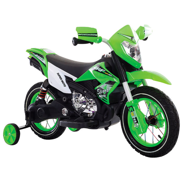 Kinder Elektro Motorrad 6V Kidfun Motocross Grün sconto