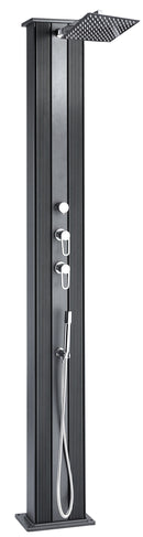 Doccia Solare Ibrida da Giardino 40L Miscelatore e Doccetta Lavapiedi Antracite