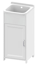 Mobile Lavatoio 40x40x78 cm 1 Anta con Pilozzo Mini in Resina Bianco