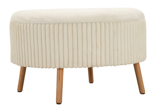 prezzo Puff Goteborg Big Ø83x56 cm in MDF e Spugna e Poliestere Bianco