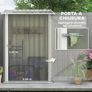 Casetta Box da Giardino 100x103x160cm in Acciaio Galvanizzato Grigio 