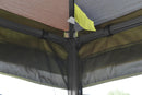 Gazebo da Giardino 3x3m con Zanzariera in Metallo Caffè