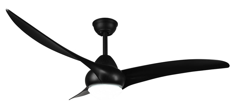 Ventilatore da Soffitto con 3 Pale e Lampada LED SMD Ø145 cm 3 Velocità Nero Opaco