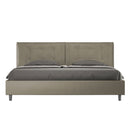 Letto Matrimoniale Imbottito in Similpelle Annalisa Large Cappuccino Varie Misure
