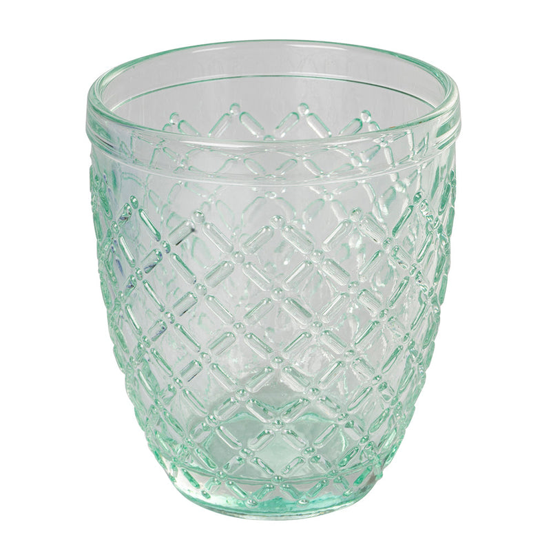 Set 6 Bicchieri Acqua Castle Ocean in Vetro VdE Tivoli 1996 Blu