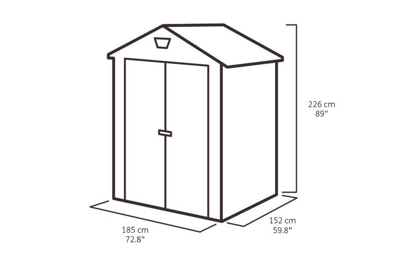 Casetta da Giardino Porta Attrezzi 185x152x226 cmin Resina Effetto Legno Keter Manor 6x5 Grigia