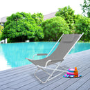 Sedia Sdraio Basculante Pieghevole 98x61x72 cm in Acciaio e Tessuto Oxford 600D Grigio