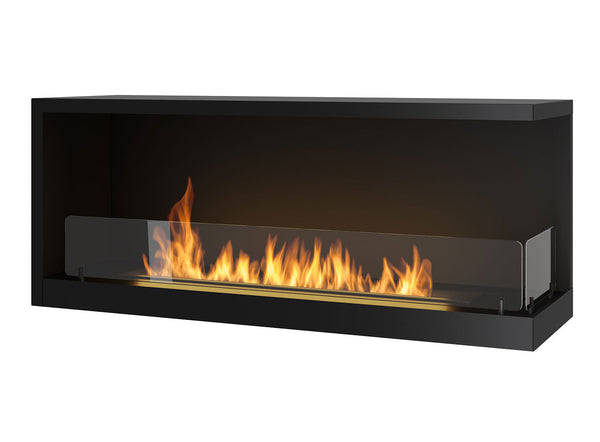 Bioethanol-Einbaukamin 110 x 45 cm mit Glas innen P1100 V2 Rechte Ecke Schwarz sconto