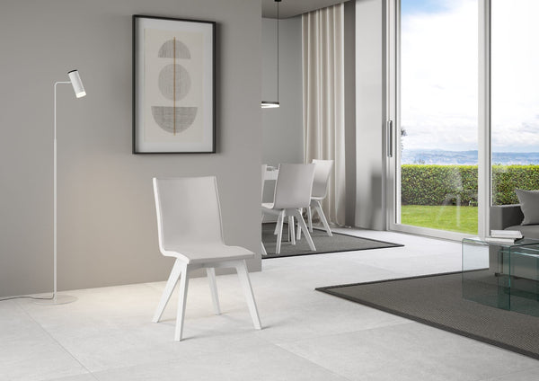 Sedia 52x52x87 cm Trudy gambe bianche in Similpelle Bianco acquista