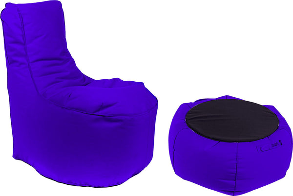 Sessel Pouf und Couchtisch aus Pomodone Blue Acryl sconto