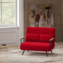 Divano Letto Schienale Regolabile 102x73x81 cm in Velluto Rosso 