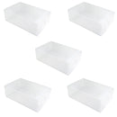 Set 5 Scatole per Scarpe 33x21x12 cm Contenitore Organizzatore Salvaspazio Trasparenti