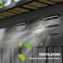 Casetta da Giardino 159x106x181 cm con Prese d'Aria e Porta Scorrevole in Metallo Grigio Scuro      
