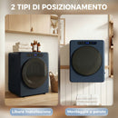 Mini Asciugatrice Elettrica 1000 W 3 kg 49x43x61 cm con Anti Pieghe Sterilizzazione e Display LED Blu      