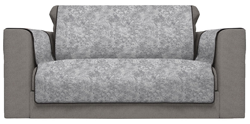 Copridivano con Copri Braccioli in Poliestere e Cotone Grigio Scuro Varie Misure