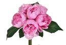 Set 3 Mazzi di Peonie con 6 Fiori Artificiali Altezza 28 cm Rosa