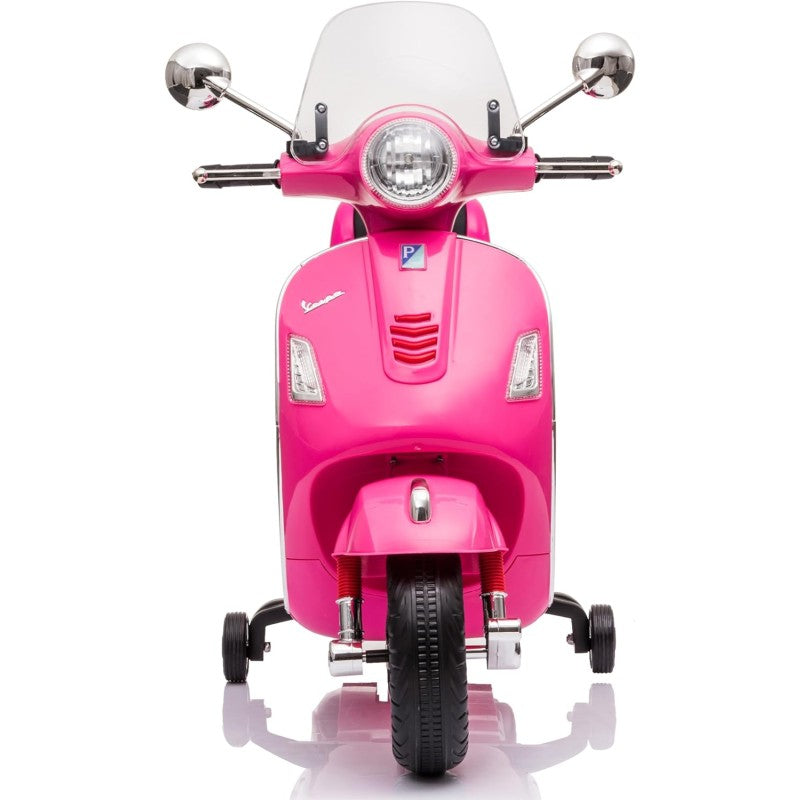 Moto Elettrica per Bambini Piaggio Vespa GTS SUPER 12V Full Optional con Bauletto Fucsia 