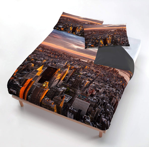 prezzo Bettbezug mit bedruckten Kissenbezügen aus Manhattan-Mikrofaser, verschiedene Größen