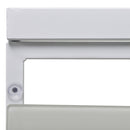 Set Salotto da Giardino Divano 2 Poltrone e Tavolino in Metallo Bianco e Blu