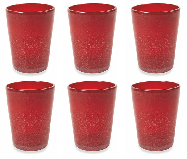 prezzo Set 6 Gläser Ø8x10 cm in Glas Villa d'Este Home Tivoli Cancun Rossi