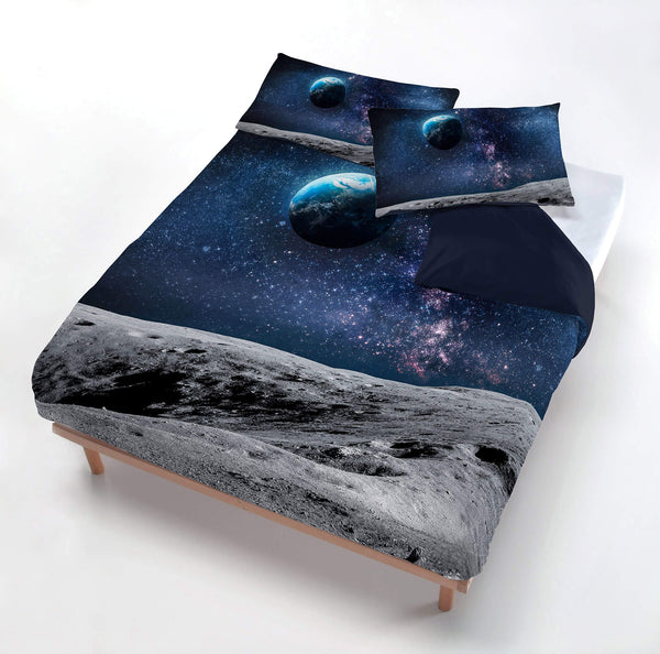 Bedruckter Bettbezug mit Kissenbezügen aus Erde-Mikrofaser, verschiedene Größen sconto