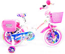 Bicicletta per Bambina 16" 2 Freni con Cestino e Borse Laterali Bianca e Rosa