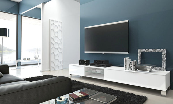 acquista TV-Schrank 2 Klapptüren 2 Nischen 31x210x45cm TFT Sola Glossy White