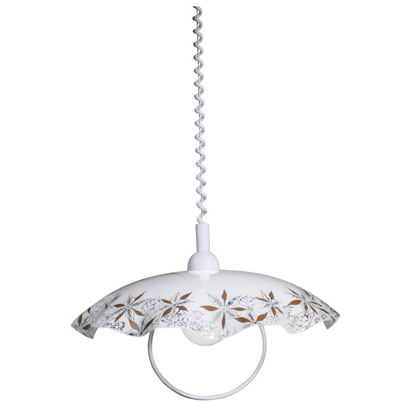 sconto Schärpe D45 1xE27 Weißer Rahmen Glasplatte Weiß E-Energy Brigitta