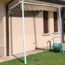 Veranda da Giardino Struttura in Acciaio con Top Telo Retrattile 330X250X250 Cm